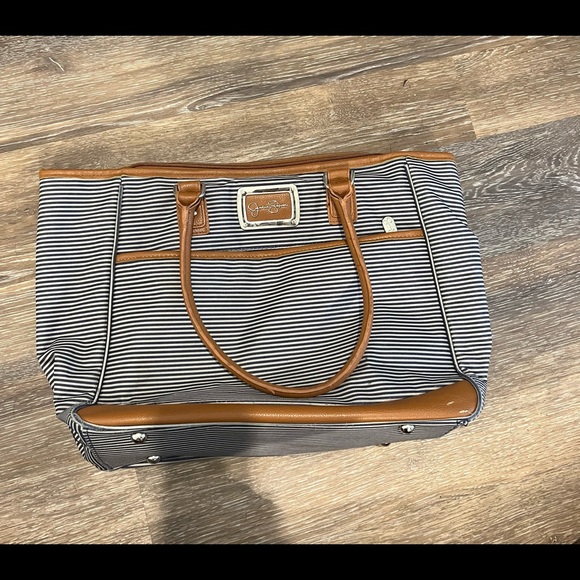 Jessica Simpson Navy Blue Stripped Luggage- Local pick up ONLY! - Picture 4 of 7